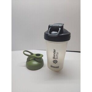Blender Bottle Rounded Base 20 oz. Shaker Mixer Cup Extra Lid For Second Smaller